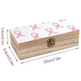 thumbnail image 2 of 7.9×2.3 In Wooden Boxes Durable Easy To Use Dustproof Prevent Slippery Delicate And Cabinet Watercolor Pink Ribbon Pattern, 2 of 8