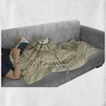 thumbnail image 6 of Compass Soft Flannel Fleece Throw Blanket, Vintage Style Windrose Navigation Directions Discovery Guidance Theme, Cozy Plush for Indoor and Outdoor Use, 50" x 70", Beige and Dark Taupe, by Ambesonne, 6 of 6
