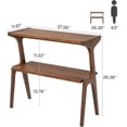 thumbnail image 2 of Tribesigns Set of 2 Narrow End Table Solid Wood Legs, Farmhouse Slim Sofa Side Table with Storage Shelves(2,Rustic Brown), 2 of 5