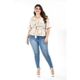 thumbnail image 2 of Blusa con moño Roman Fashion /Tallas Extras, 1832 (Blanco letras) blanco 40, 2 of 6