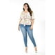 thumbnail image 2 of Blusa con moño Roman Fashion /Tallas Extras, 1832 (Blanco letras) blanco 36, 2 of 6