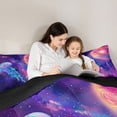 thumbnail image 4 of Homewish Dreamy Starry Sky 7-Piece Twin Bedding Sets,Ocean Animal Jellyfish Bedding Comforter Set,Gradient Pink Purple Sheet Sets For Girl Skids,Breathable Home Decor Reversible, 4 of 8
