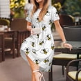 thumbnail image 3 of Kdxio Bee Pattern Summer Dresses for Women Casual Tshirt Short Sleeve Floral Sundress Beach Cover Ups with Pockets, 3 of 6