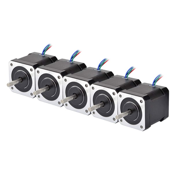STEPPERONLINE 5PCS Nema 17 Motor paso a paso Bipolar 2A 84oz.in 48mm 4 conductores para impresora 3D/CNC
