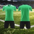 thumbnail image 3 of Odeerbi Conjunto de Uniformes de Entrenamiento de Fútbol de Malla Para Chicos Y Niñas Pantalones Cortos de Camiseta de Manga Corta En Cuadro Conjunto Atlético Seco Rápido Para 5-15 Años, 3 of 8