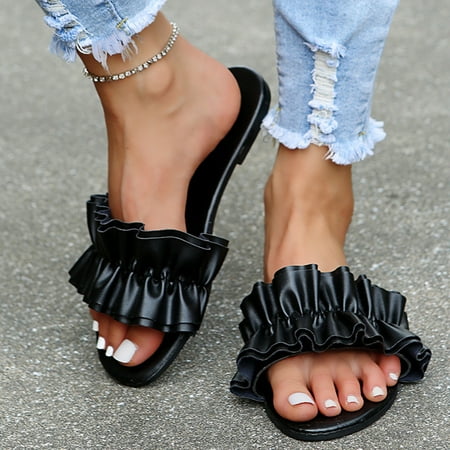 

SUODUI Women s Slippers Leisure Women s Fashion Outdoor Slippers Casual Breathable Shoes Indoor Women s Slipper Black 7