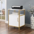 thumbnail image 2 of Modern Life Support de Rangement pour Imprimante de Table Utilitaire Blanche avec Pieds en Métal Doré, 2 of 6