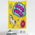 thumbnail image 1 of Chill Tapestry, Colorful Fun Design Magic Unicorn Speech Bubble Stars and Donut, Fabric Wall Hanging Decor for Bedroom Living Room Dorm, 5 Sizes, Multicolor, by Ambesonne, 1 of 1