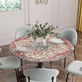 thumbnail image 5 of Vintage Boho Round Tablecloth for 45-54 Inch Tables,Fitted Table Cover with Elastic Edge,Modern Geometric Aesthetics Abstract Art Waterproof Outdoor Table Cloth Protector for Patio Garden Dinner, 5 of 9