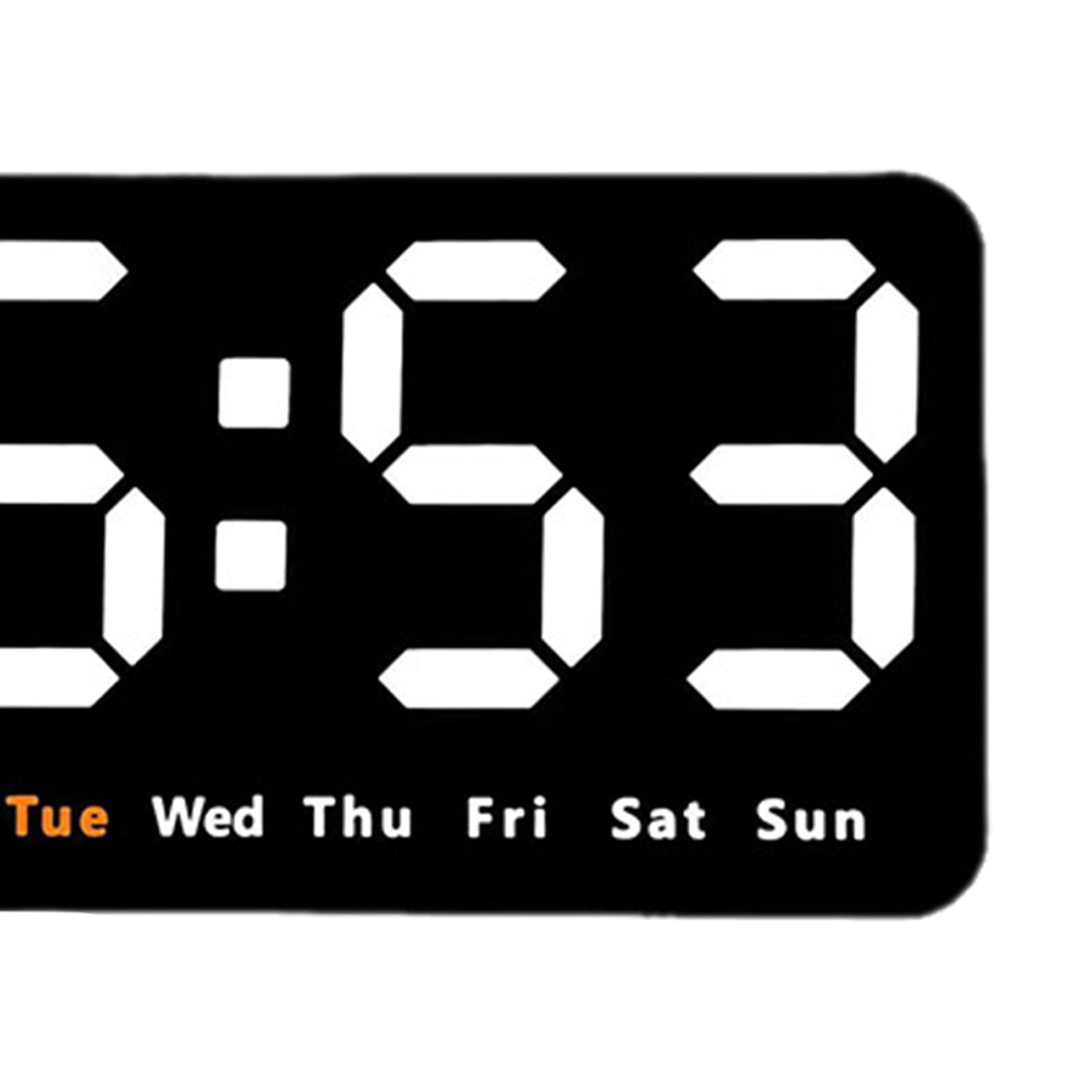 WLPZXP Digital Clock Desk Calendar Temperature Large Display LED Alarm Clock Wall Clock White