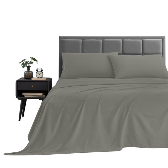 Sábana Matrimonial Microfibra Lisa Ultra Suave GRIS
