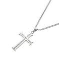 thumbnail image 4 of 14K Yellow Gold Jewelry Cross Necklace STRENGTH Bible Scripture Men, 4 of 7