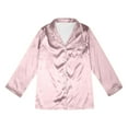 thumbnail image 6 of Hifoo Clothing Sets Kids Silk Matching Family Outfits Long Sleeve Lapel Button Blouse Tops Pants Sets Holiday Casual Home Leisure, 6 of 9