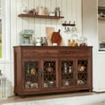 thumbnail image 5 of Joaxswe Buffet Cabinet with Drawers, 59" W Sideboard Storage Cabinet with Adjustable Shelf & Glass Doors for Kitchen Dining Room, Brown, 5 of 9