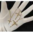 thumbnail image 2 of 10k Real Solid Gold Jesus Crucifix Pendants Necklace, wit 1.7mm Solid Rope Chain Necklace , Cross, Gold Inri Cross, Gift (Pendant Size:Small; Chain Lenght:with 24'' chain;), 2 of 5