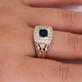 thumbnail image 3 of 2CT Cushion Cut Lab Created Sapphire Men's Wedding Ring 14k Two Tone Gold Finish, 3 of 5
