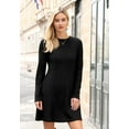 thumbnail image 3 of ZANKLEY Fall Dresses for Women 2025 Long Sleeve Crew Neck Sweater Dress, 3 of 11