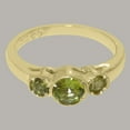 thumbnail image 5 of LBG British Made 14k Yellow Gold Natural Peridot Womens Anniversary Ring - 33 size options - Size 10, 5 of 6
