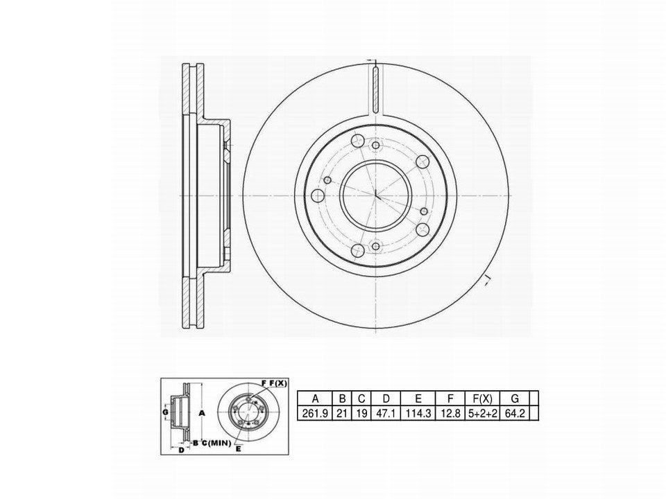 UltraHC Coated High Carbon Brake Rotor, Front UR001538, Honda Civic 2011-2004