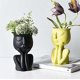 thumbnail image 4 of Jarrón de carácter nórdico Reative negro, plantas suculentas, maceta abstracta, flores faciales, jarrón de interior, 4 of 4