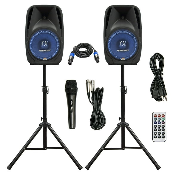 Par de altavoces Alphasonik PRO DJ todo en uno con 10 potencias y 1000 W