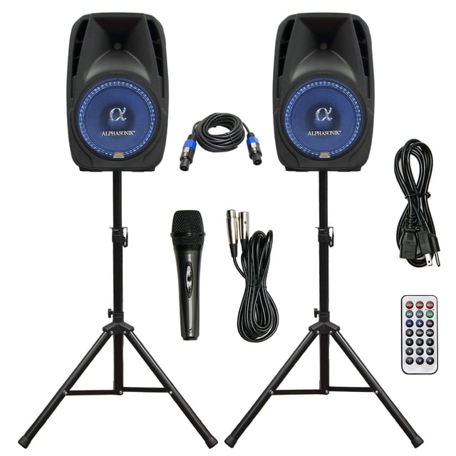 Par de altavoces Alphasonik PRO DJ todo en uno con 10 potencias y 1000 W