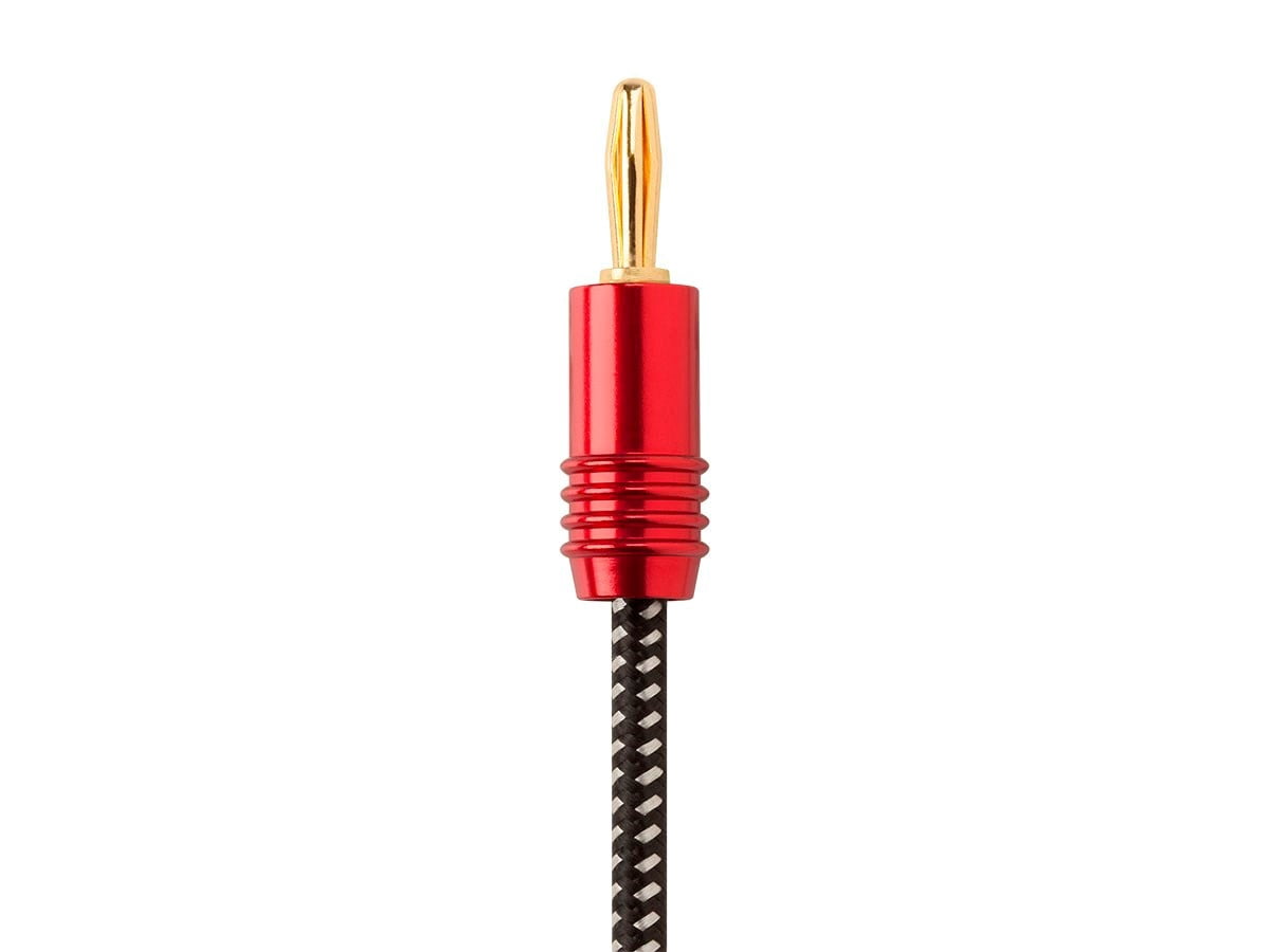 Monoprice Speaker Wire, Braided with Banana Plugs, 2-Conductor, 14AWG, 6ft, 1 Pack-Pack