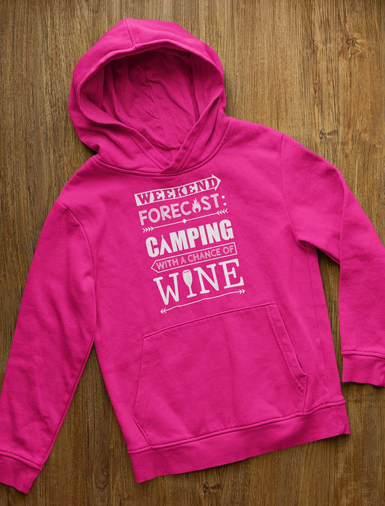 Tstars Women's Camping Enthusiast Hoodie: Comfy & Warm, Perfect for Winter Camp Outings, Wine Lovers, & Nature Adventures - Humorous Graphic Camping Clothing Gift for Girlfriend, Outdoor Enthusiast - image 5 of 6