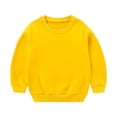 thumbnail image 5 of biudgviw Baby Boy Girl Sweatshirt Fleece Lined Long Sleeve Pullover Comfy Warm Crewneck Tops Kids Winter Clothes(Yellow,18-24 Months), 5 of 7
