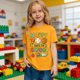 thumbnail image 1 of Playde manga corta - Back to School Casual Soft Cotton Blend Tee (1pc) tamaños 2-13 años × Cute 100 Days School Design & Multiple Color Options, 1 of 4