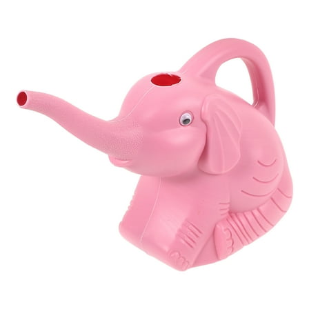 2 Lovely Pink Plastic Watering Cans with Long Spout for Gardening Use