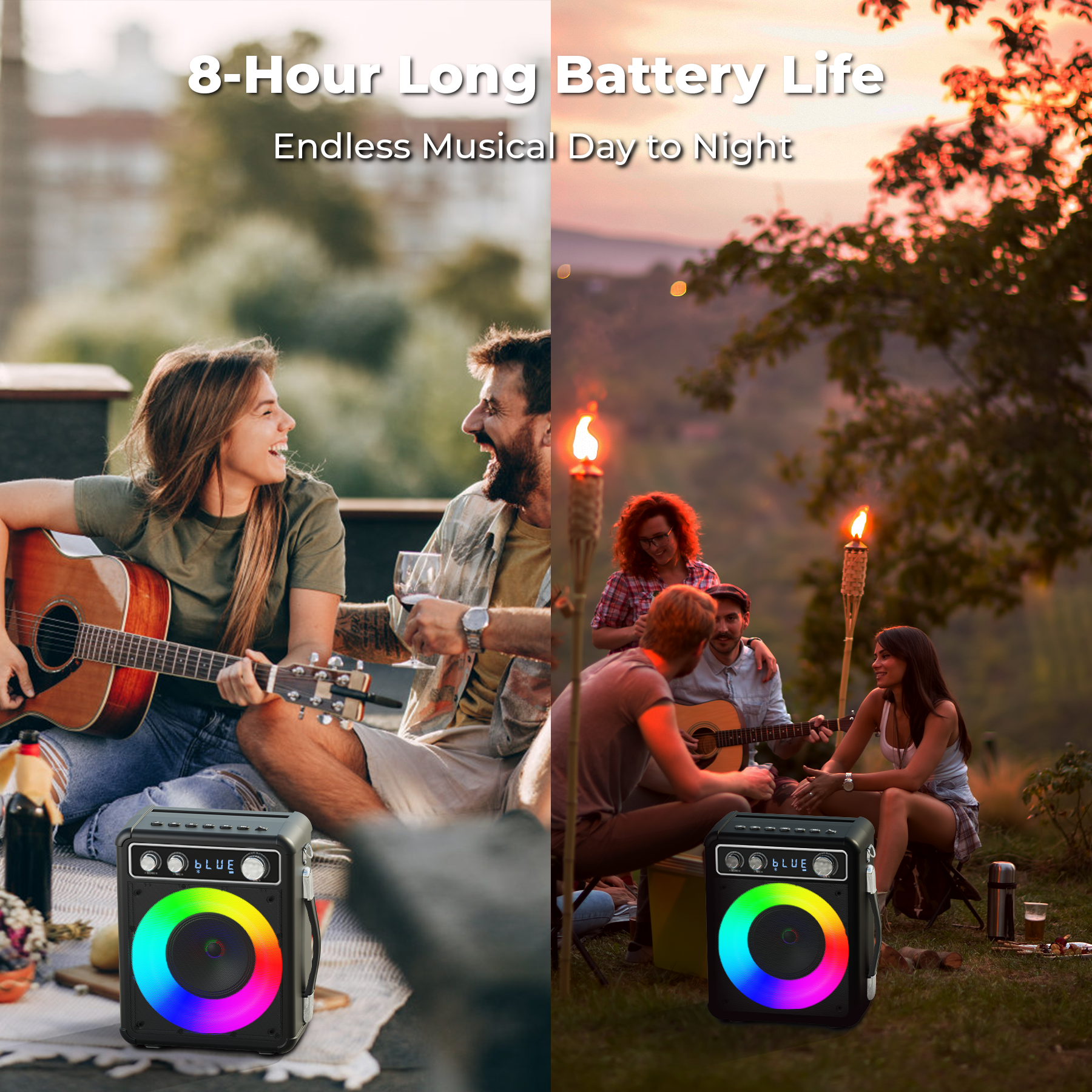 BONAOK Karaoke Machine for Adults, Karaoke Machine with 2 Microphones, Home Party Singing Karaoke Speaker System with RGB Light, Singing Machine with PA System