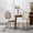 Beige, variant on Jopath Set Of 2 French Style Wooden Dining Armchairs, Vintage Kitchen Chairs With Linen Upholstered Oval Backrest & Padded Seat, And Carved Rubberwood Legs, Beige