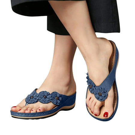 

Cathalem Buckle Summer Strap Women s For Women Sandals Sandals Shoes Shoes Wedges Flops Closed Toe Sandals for Women with Heel Blue 8.5