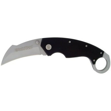 SMITHWESS Extreme Ops Karambit, Black G10 Handle, Plain