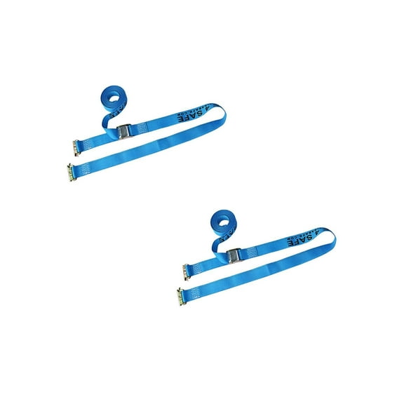 Mega Cargo Control 2 Pack 2" x 20' E-Track Cam Buckle Strap for Motorcycle Pick up Truck Trailer Enclosed Cargo Tie Down WLL: 833 lbs Blue