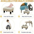 thumbnail image 5 of Small Rectangle Foot Stool, PU Linen Fabric Footrest Ottoman with Non-Skid Plastic Legs, Modern Rectangle Footrest Small Step Stool Ottoman for Couch, Desk, Office, Living Room, Beige, 5 of 15