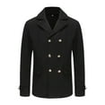 thumbnail image 4 of Mens British Trench Coat Vintage Windproof Notch Lapel Peacoat Double Breasted Jacket Coats For Men in Classic Design for Formal and Casual Occasions All Season,Black,L, 4 of 6