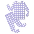 thumbnail image 5 of WOYY Girls Plaid Pajamas Snug Fit Long Sleeve Top Pants Sleepwear Loungewear, Sizes 2-10, 5 of 6