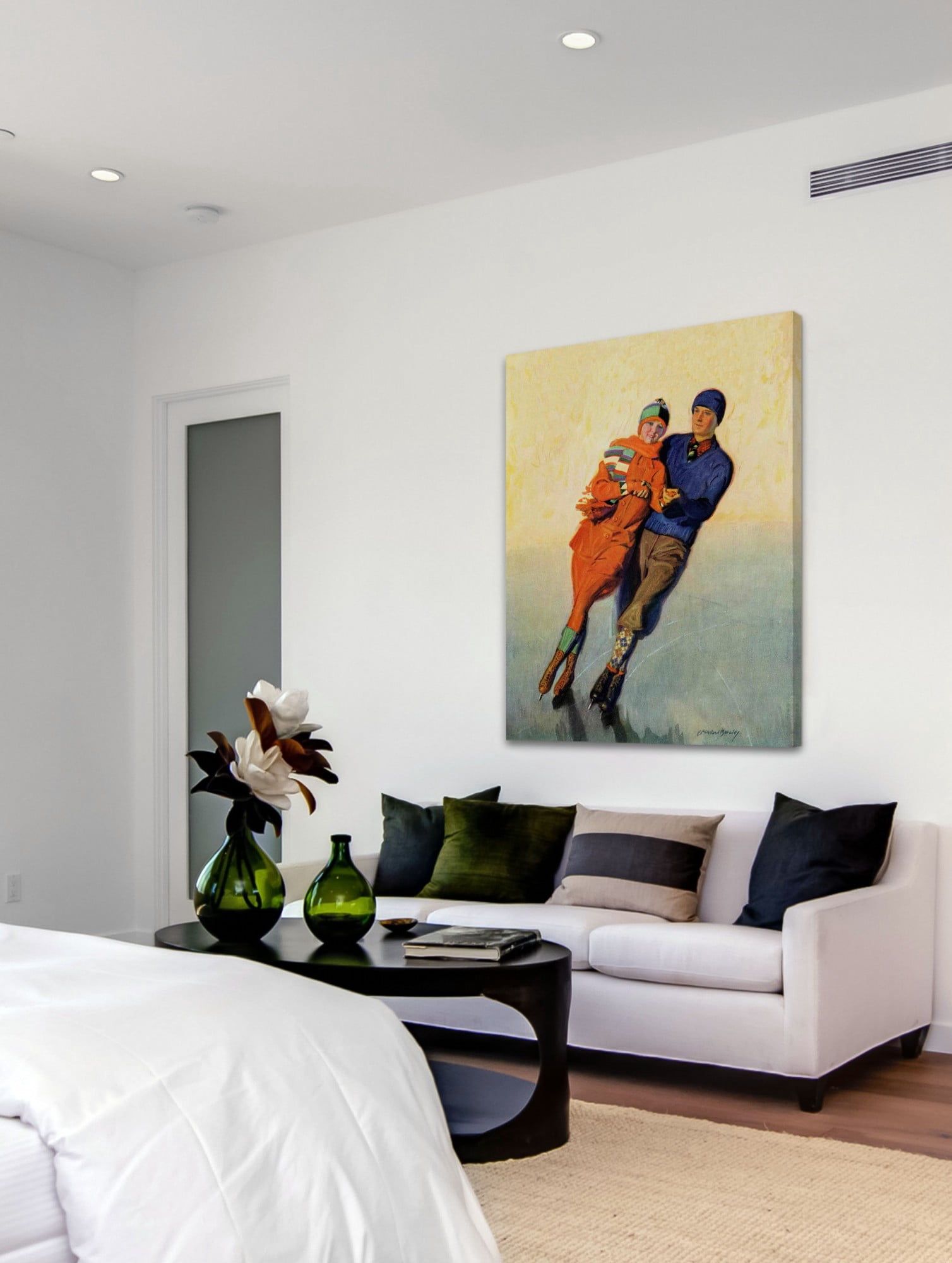 Marmont Hill Skating Couple by McClelland Barclay Painting Print on Canvas