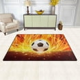 thumbnail image 3 of SKYSONIC Lightweight Soft Area Rugs Football with Fire Floor Mat Doormat for for Rooms Entrance Hardwood Floor Living Room 31 x 20 inch（2'7" x 1'8"） Nursery Rugs, 3 of 6