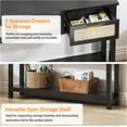 thumbnail image 6 of ELYKEN 51.2" Black Console Tables for Entryway, Rattan Entryway Table with 3 Drawer & Shelf, Narrow Long Sofa Table for Behind Couch Hallway, Entrance Entry Living Room, 6 of 17