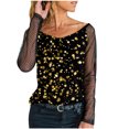 thumbnail image 1 of DPTALR Blouse T-shirt à Manches Longues en Dentelle Imprimée Décontractée pour Femmes, 1 of 5