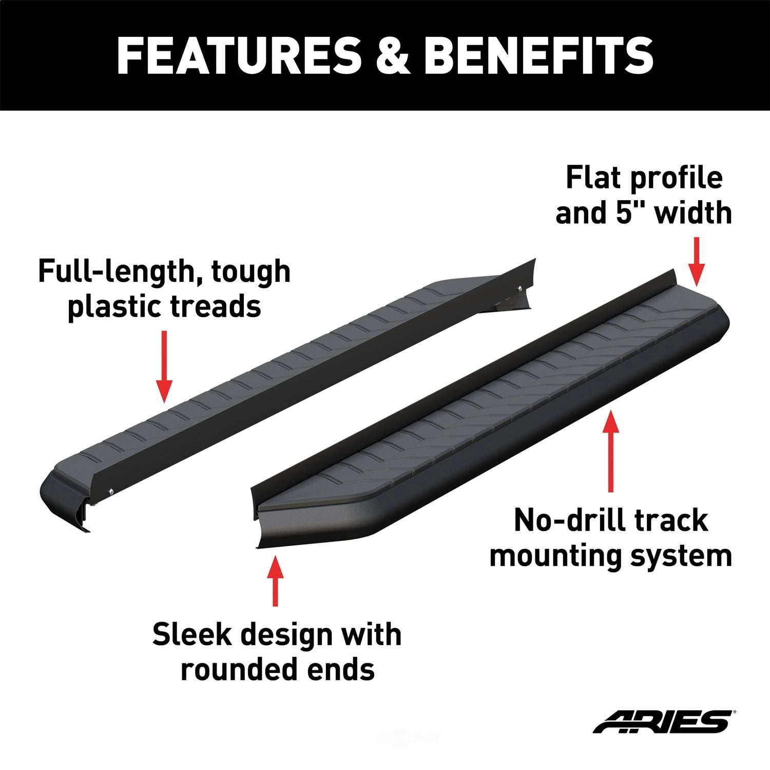 ARIES 2051967 AeroTread Running Boards Fits select: 2009-2018 TOYOTA RAV4, 2012-2019 HONDA CR-V