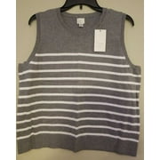 A NEW DAY Womens size XXL Gray & Cream Sleeveless Crewneck Pullover Sweater NWT