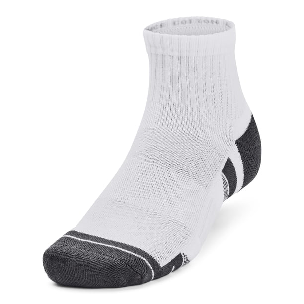 Calcetines Under Armour Performace Cotton Quarter, paquete de 3 unidades, color blanco