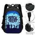 thumbnail image 3 of Pofeuu Halloween Trick Or Treat Print Storage Laptop Backpack with USB Charging Port[Water Resistant] College Computer Bookbag Fits, 3 of 7
