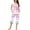 Pink, variant on WIZUTIZ Summer pajamas for Women Women's Round Neck Gradient Print Short Sleeve Sleepshirt And Pants Sets Loungewear Pajamas With Pockets Tax Free Weekend