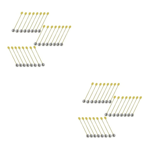 Paquete de 24 alfileres de solapa Cateissary broches en blanco de seguridad de acero inoxidable Oro Tapón de perlas