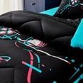 thumbnail image 4 of Seward Park Boys Twin XL Bedding Set with Sheet, Video Gaming Bed in a Bag for Kids Teen, Dorm Comforter Sets, Game Black 5 Pieces, 4 of 7